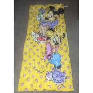 Vintage 1980’s Mickey And Minnie Mouse Sleeping Bag Walt Disney Co 64”x 27” ERO